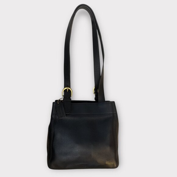 VTG Coach Waverly Soho Buckle Tote 4157 Black Leather Brass Shoulder Bag Y2K USA - Picture 4 of 9